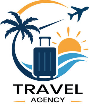 Travel Agency Logo Tropical Vacation amp Holiday Tourism Branding VECTOR