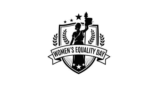 Women's Equality Day Emblem with Shield and Torch