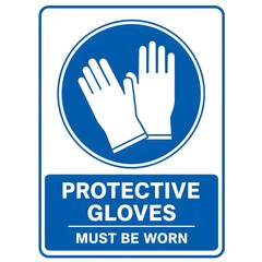 Obraz premium Hospital Infection Control Sign with Gloves Requirement Symbol
