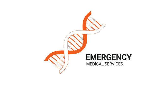 Medical Innovation: Emergency Services Emblem Featuring DNA Helix Symbolization