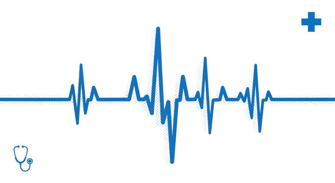 Medical Lifeline Depiction Representing Heartbeat with Futuristic Visual Design Element