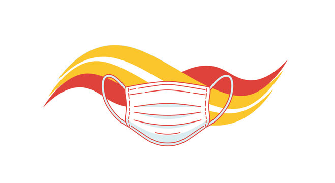 Medical Mask With Wavy Stripes Representing Cultural or National Unity and Pride
