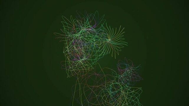 Seamless 4K loop of a glowing violet hopf fibration morphing through an abstract topology field with cinematic depth. Ideal for data visualization, technology background. 4K UHD.