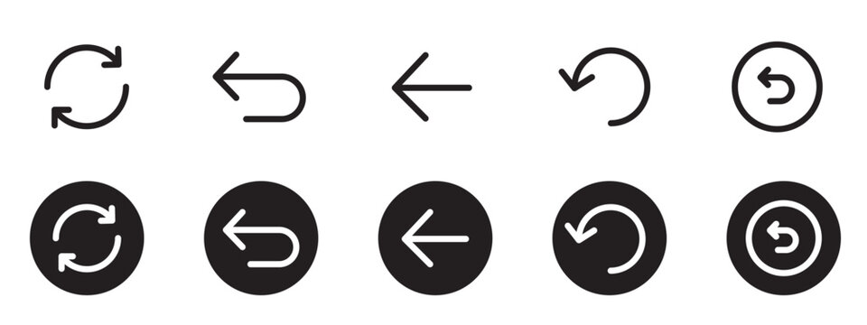 Return Arrows Icon Set - Reverse Logistics Return Exchange Loop and Process Management Icons