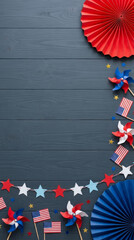 Obraz premium American flag patriotic independence celebration decoration star stripe pinwheel party banner america joy honor. United state us flag. patriotic independence anniversary, freedom liberty democracy