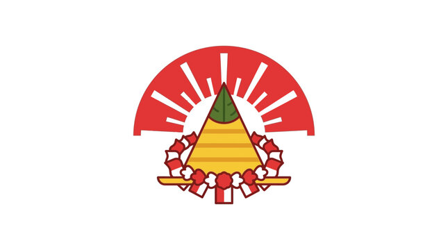Tumpeng Rice Cone Icon Traditional Indonesian Food Symbol
