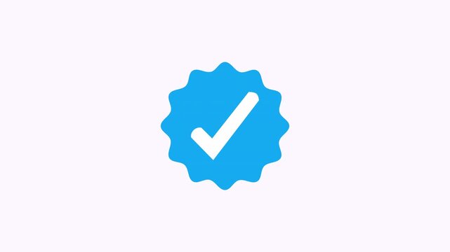 Verified account checkmark blue badge icon for digital social media status verification. Suitable for profile enhancements and credibility.