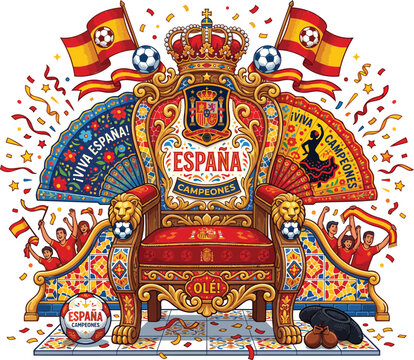 Spanish soccer championship throne, royal msea set