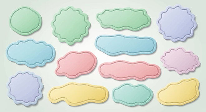 Various Pastel Speech Bubbles Shapes Set