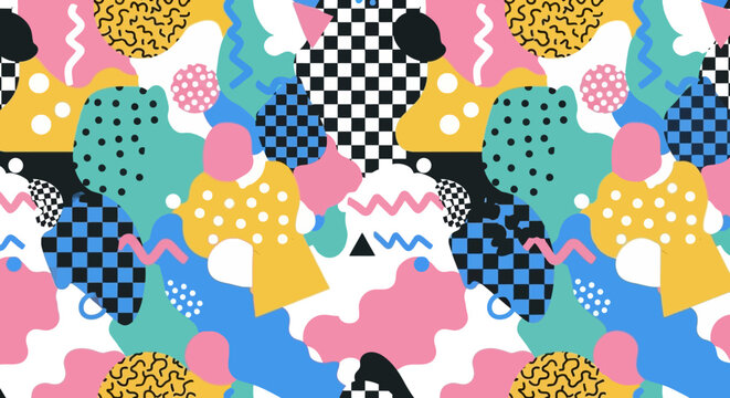 Retro Abstract Memphis Design Pattern - 1980s Style Background