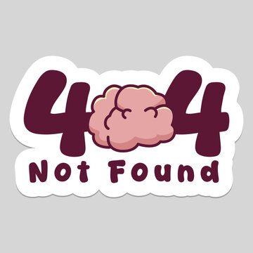 sticker 404 not found for brain humor