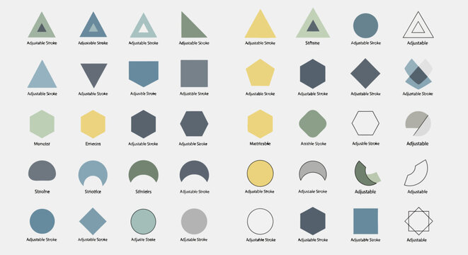 Geometric Shapes Collection, Minimalist Design, Color Palette