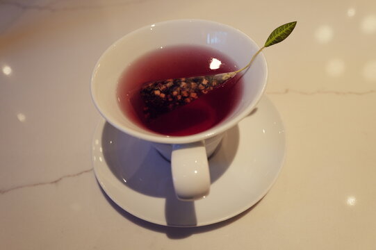 luxury red colored pomegranate herbal tea