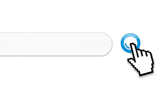 Computer mouse cursor clicking blank white search bar interface.