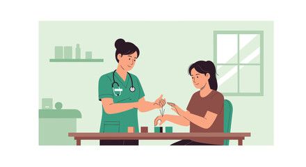 Fototapeta premium Therapist assisting patient with rehabilitation exercise, patient with caregiver