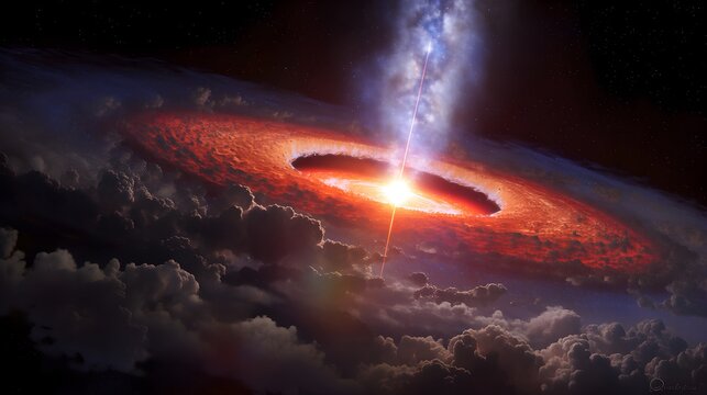 black hole forming in deep space