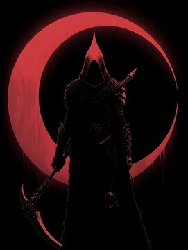 anime grim reaper in the night