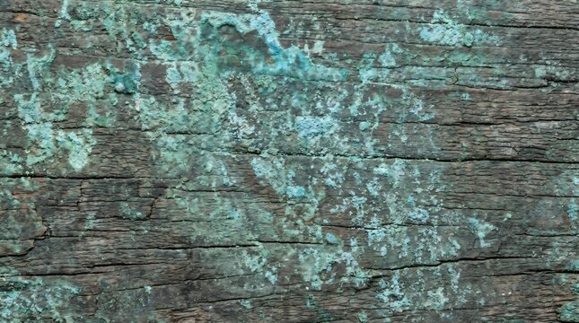tekstur lapisan tipis patina tembaga pada kayu tua