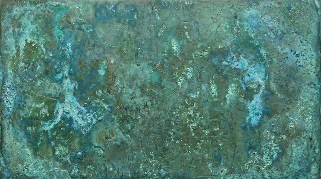 Weathered oxidized copper metal texture background