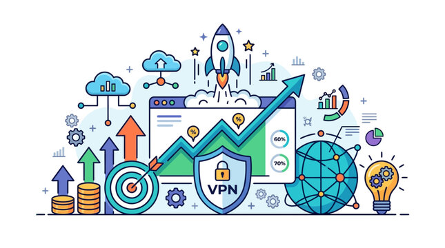 VPN Security and Business Growth Infographic