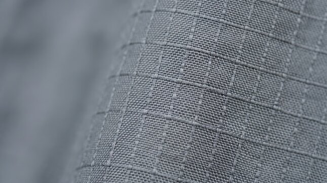 Close up of grey ripstop fabric texture