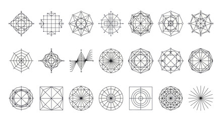 Collection of Geometric Abstract Shapes and Patterns. © DOG2
