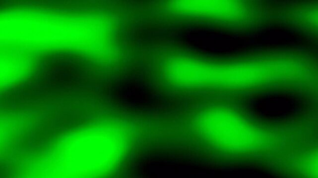Abstract Green Plasma Lights Flowing on Dark Background