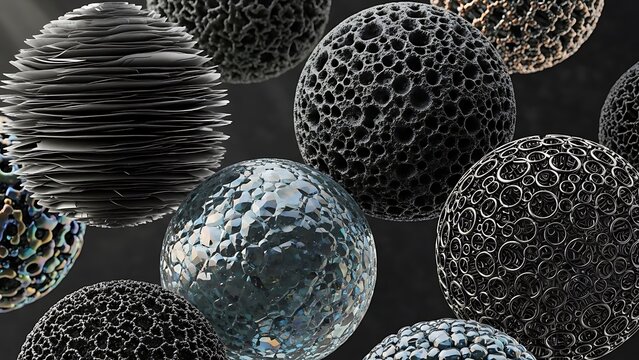 Close-up of microscopic crystalline structures.