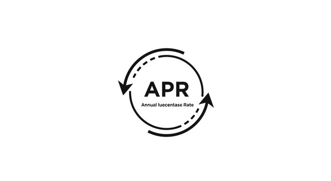 APR logo with circular arrows, annual percentage rate concept