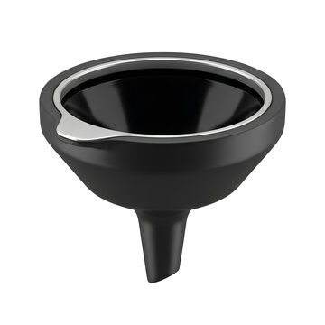 Black Funnel 3D Render Isolated on White