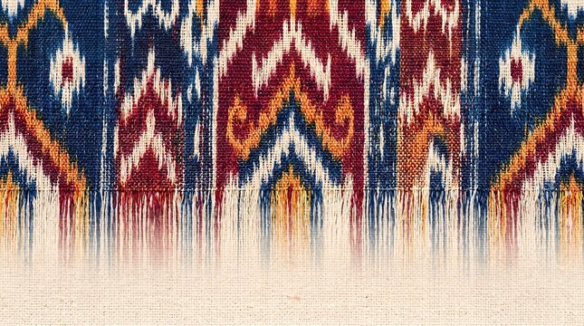 Traditional Indonesian Ikat textile pattern background