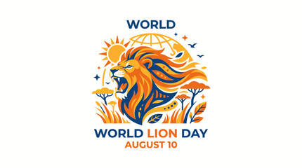 World Lion Day Celebration August 10 - Fierce Lion Head Illustration © Dewi Kartika