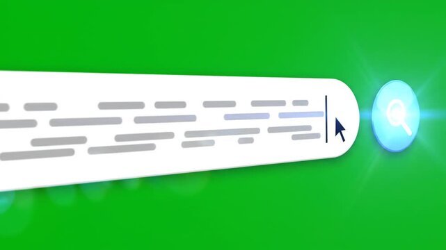 Blank white search bar icon on green background.