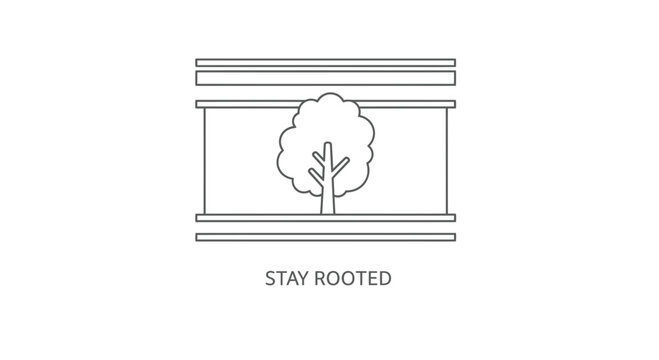 Stay Rooted Tree Illustration: Symbol of Stability, Growth, and Resilience