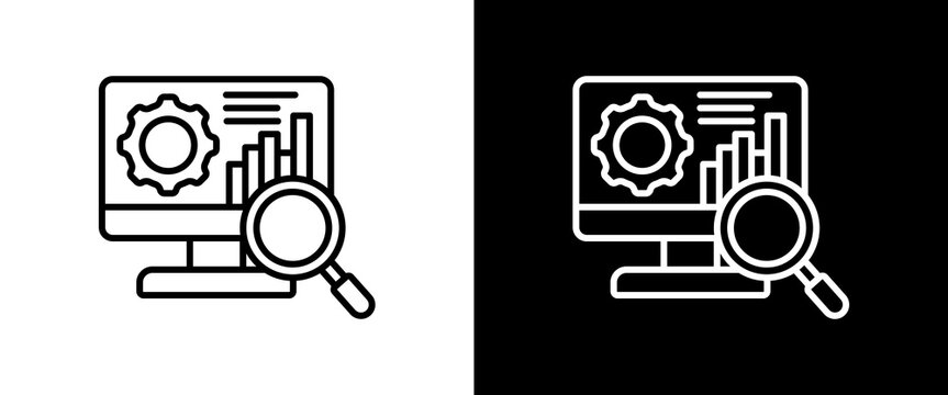 SEO Optimization white and black icon set design