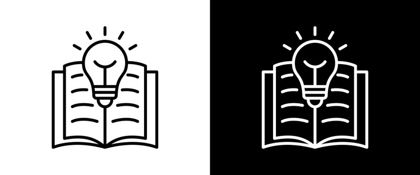 Knowledge Base white and black icon set design