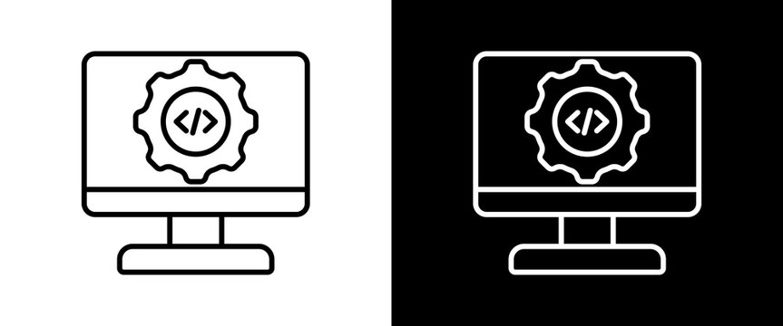 Software white and black icon set design