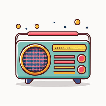 Retro Portable Radio Illustration