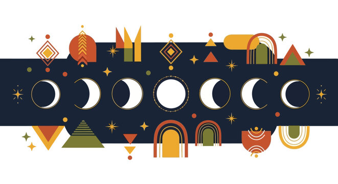 Bohemian Moon Phases and Cosmic Symbols