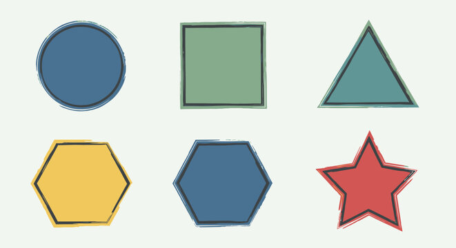 Geometric Shapes Collection: Circle, Square, Triangle, Hexagon, Star