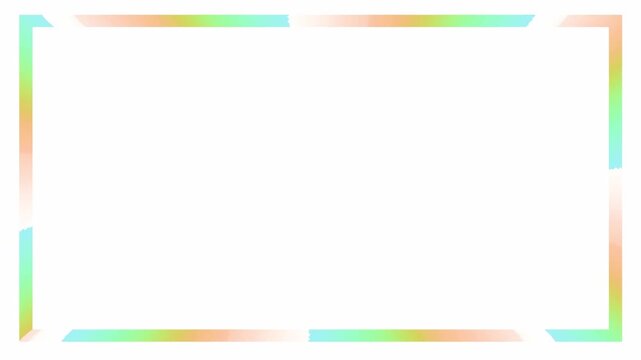 Colorful pastel gradient border loop with paintbrush stroke texture on white background
