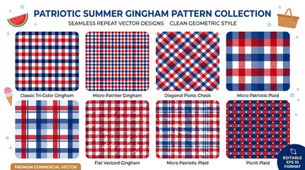 Fototapeta premium Vibrant geometric patterns unfold in a seamless repeat vector design collection for a festive summer celebration.