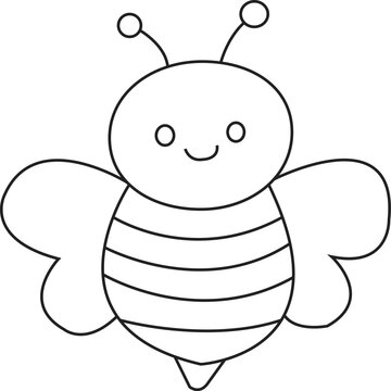 funny bee cartoon coloring page coloring book animal 