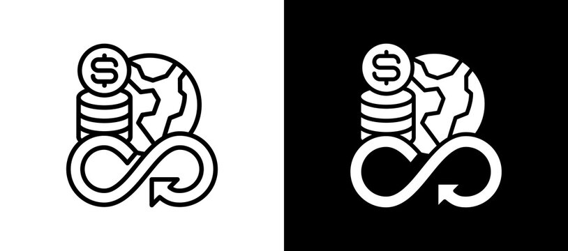 Circular Economy lineglyph icon