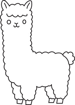coloring page coloring book animal ilama alpaca