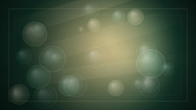 Minimalist 3D green and gold bubble cluster