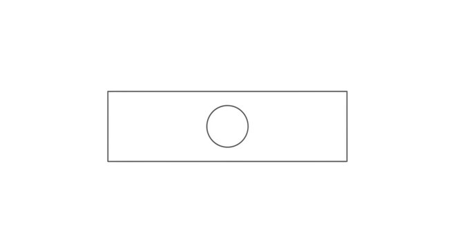 Minimalist Geometric Rectangle with Central Circle, Simple Abstract Shape, Clean Design Element