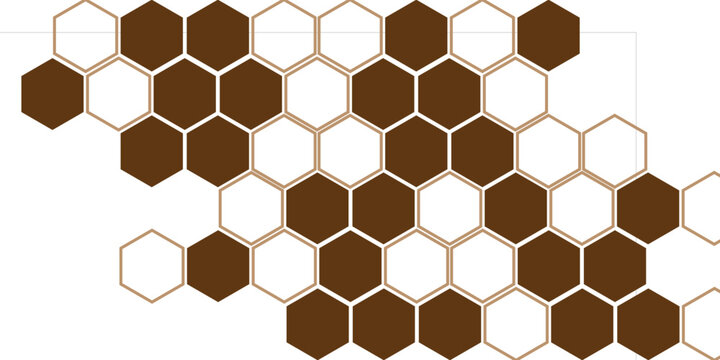 Beehive honey sign with hexagon grid cell isolated on white background vector illustration