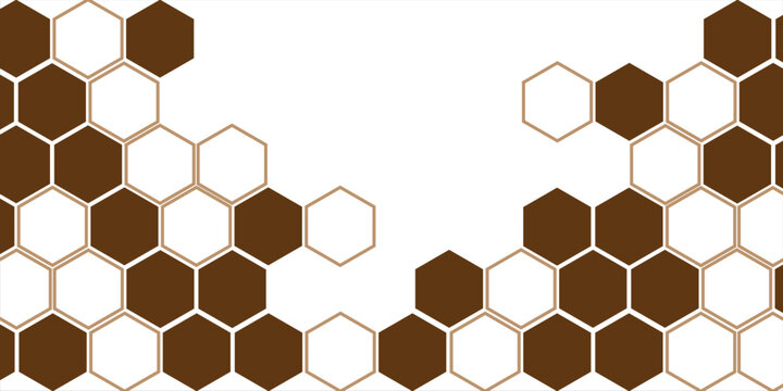 Beehive honey sign with hexagon grid cell isolated on white background vector illustration