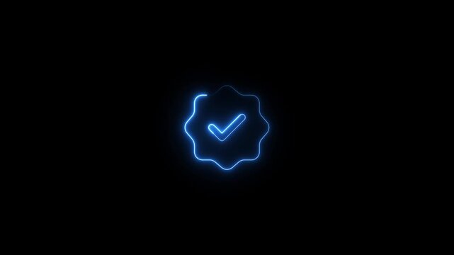 Glowing neon emoji icon animation,Glowing neon smiley face animation with cute demon icon 4K animation videos,& black background